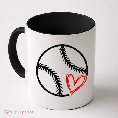 Baseball Lovers Heart Coffee Mug