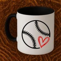 Baseball Lovers Heart Coffee Mug thumb 2