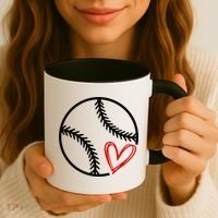 Baseball Lovers Heart Coffee Mug thumb 3