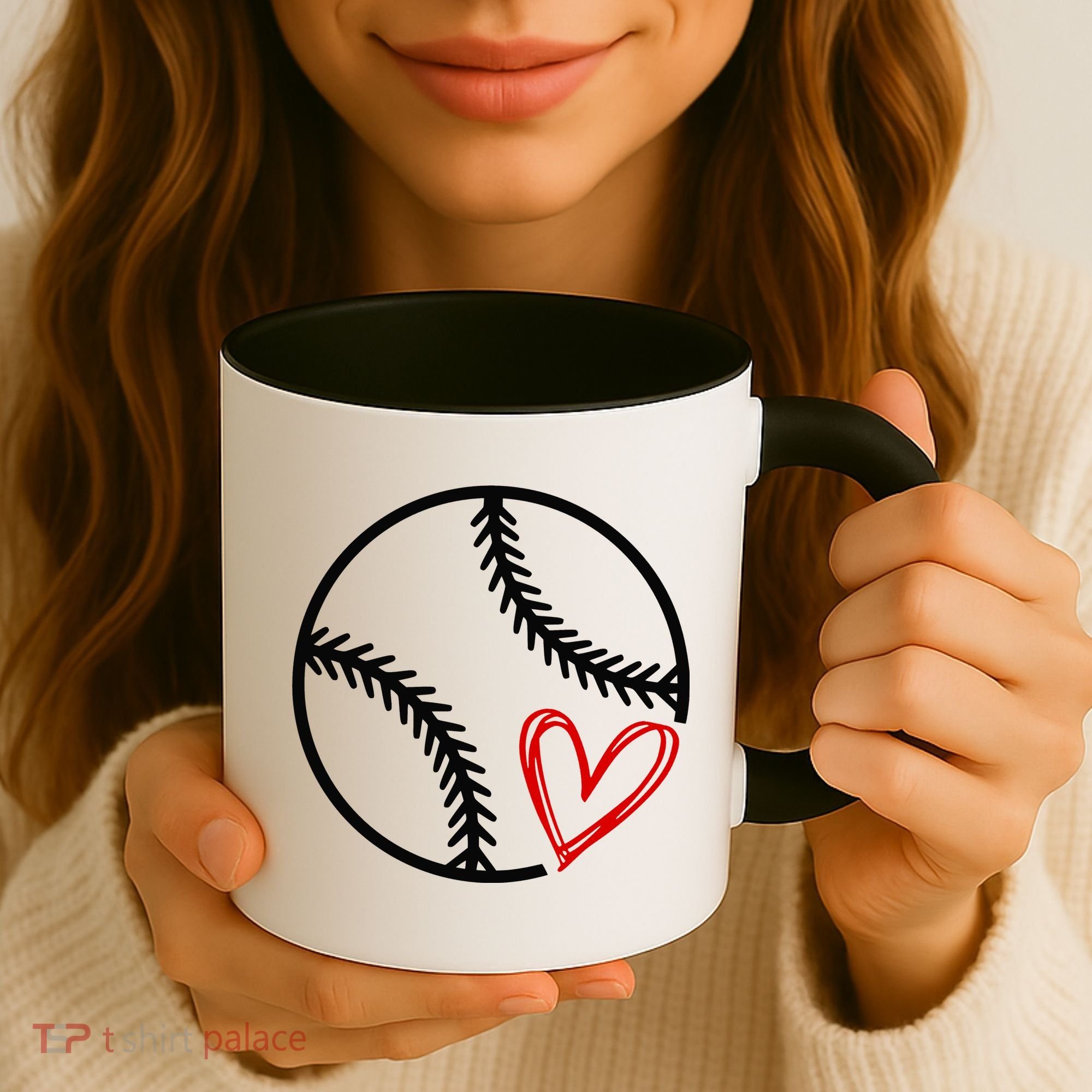 Baseball Lovers Heart Coffee Mug