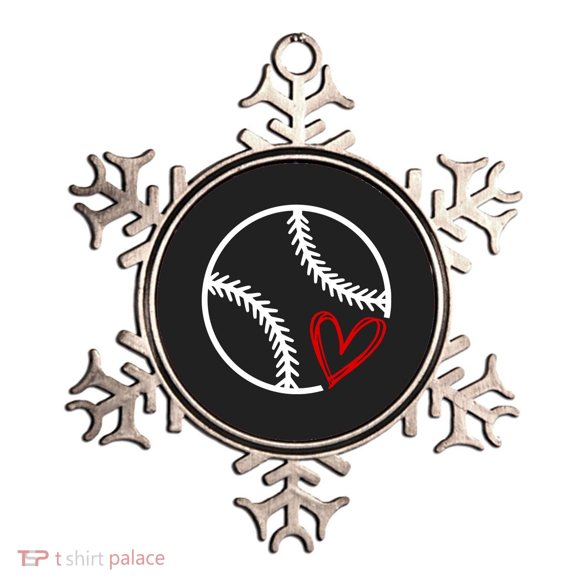 Baseball Lovers Heart Ornament