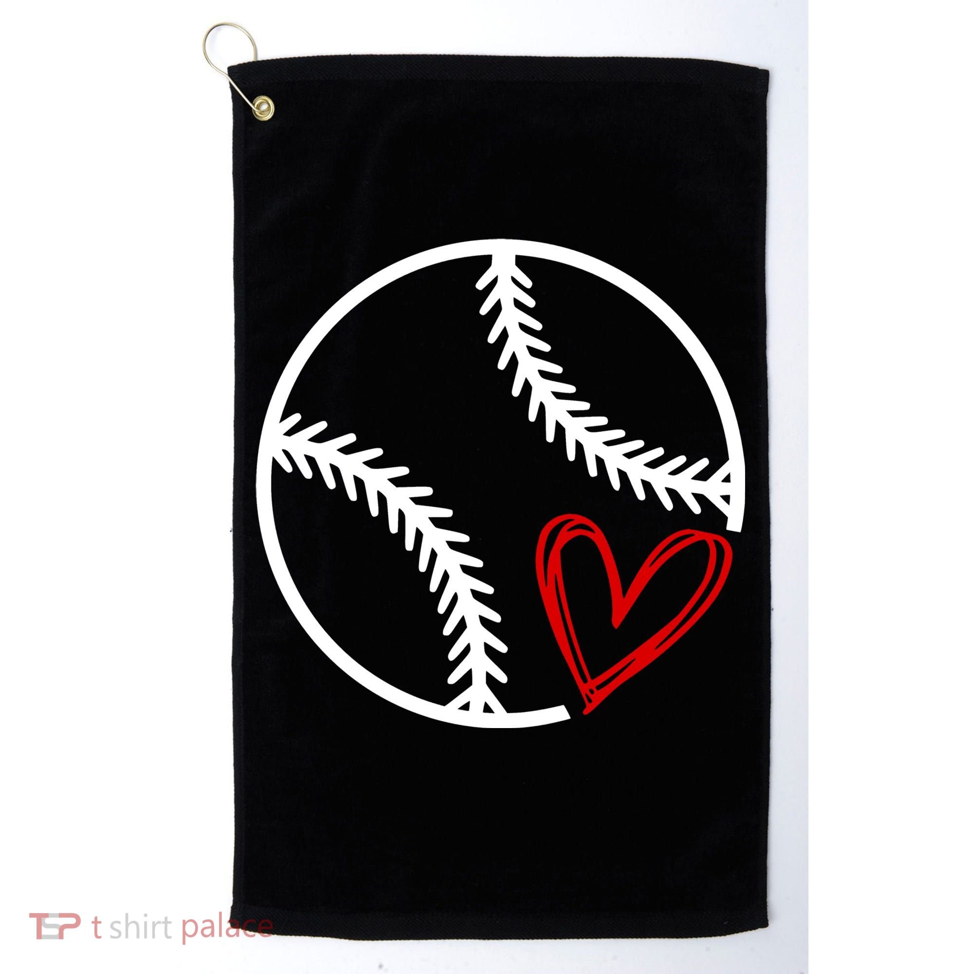 Baseball Lovers Heart Golf Towel