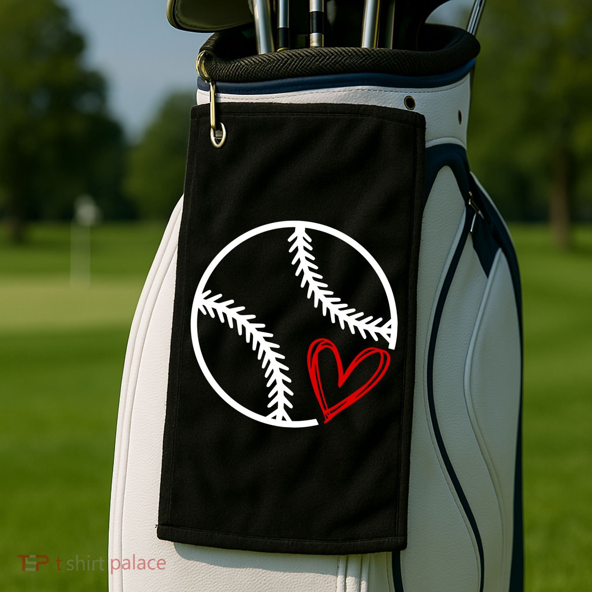 Baseball Lovers Heart Golf Towel