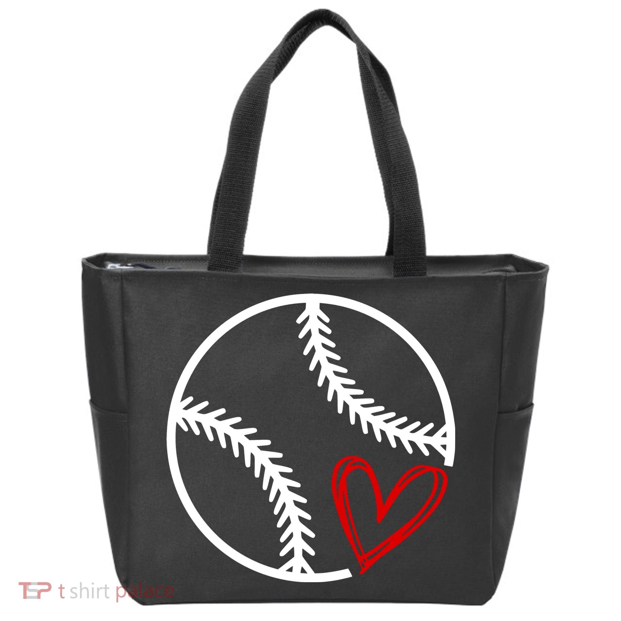 Baseball Lovers Heart Tote Bag