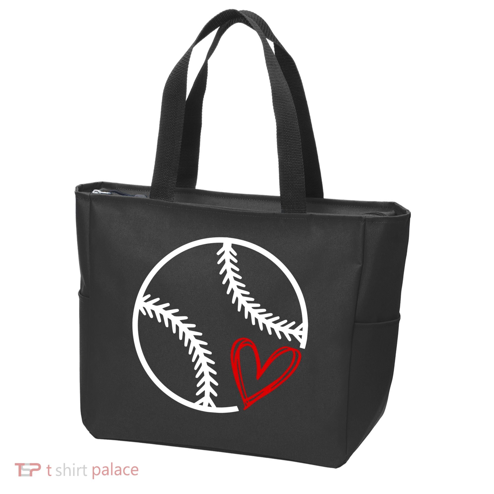 Baseball Lovers Heart Tote Bag