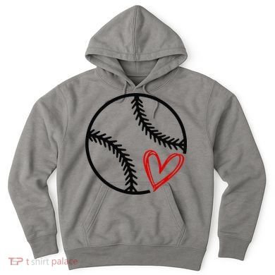 Baseball Lovers Heart Hoodie