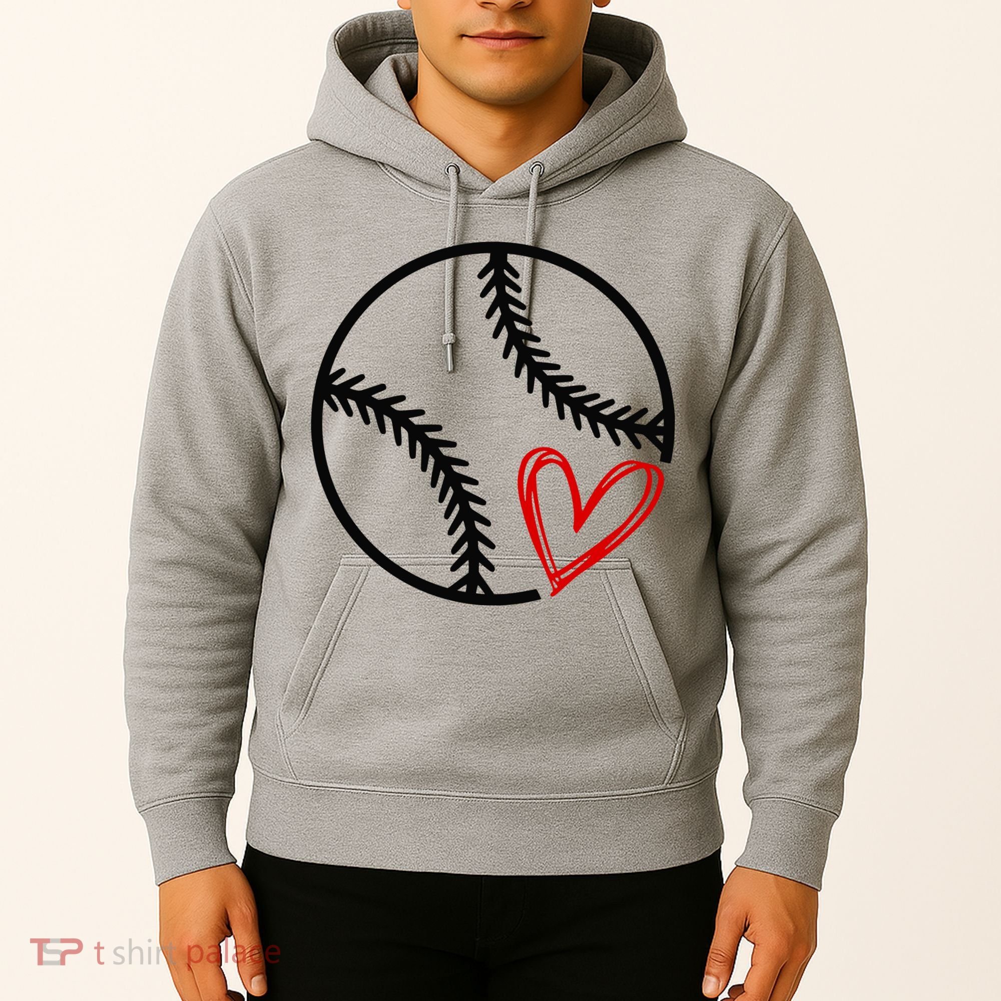 Baseball Lovers Heart Hoodie