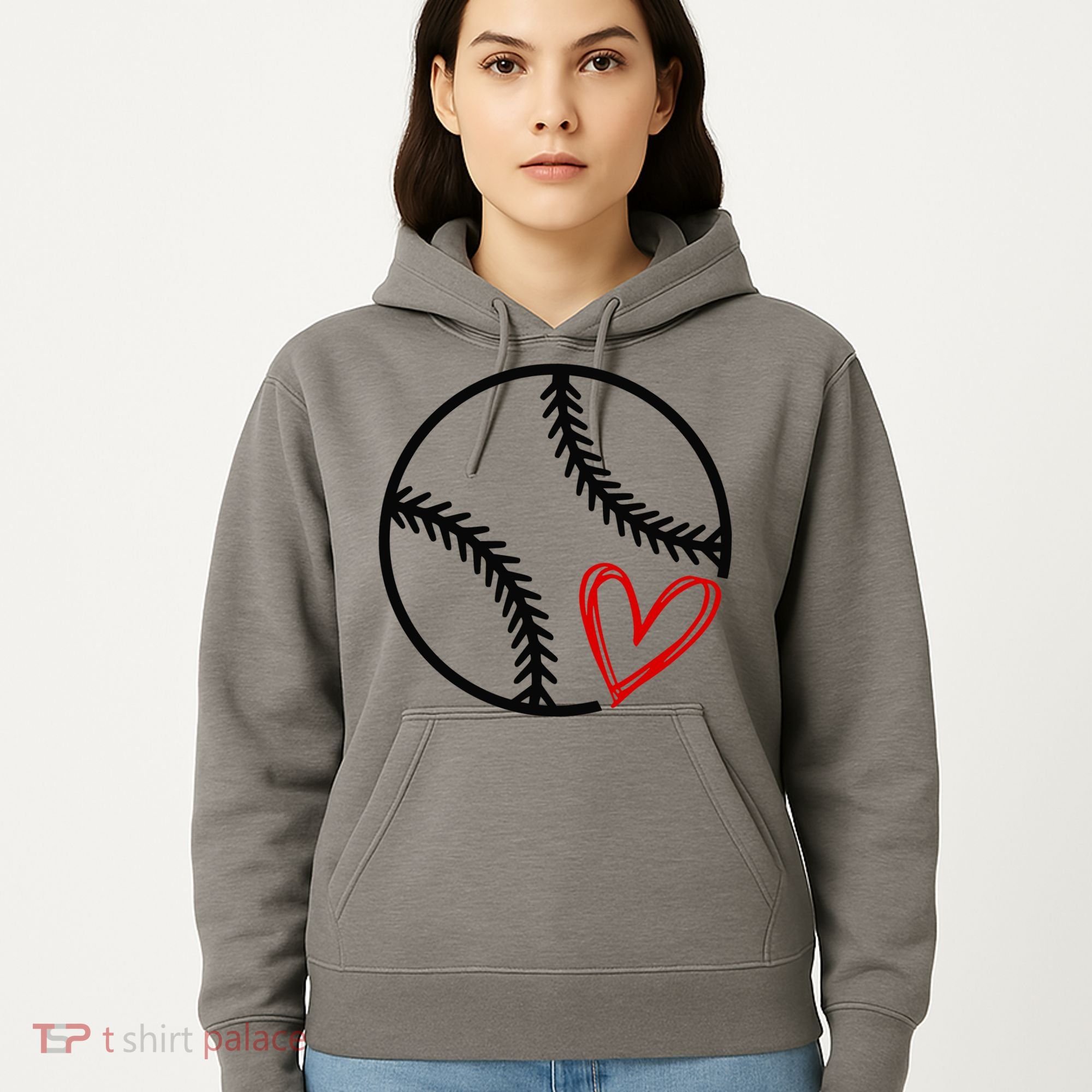 Baseball Lovers Heart Hoodie