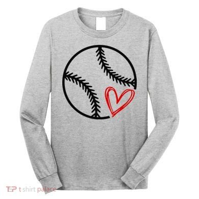 Baseball Lovers Heart Long Sleeve Shirt