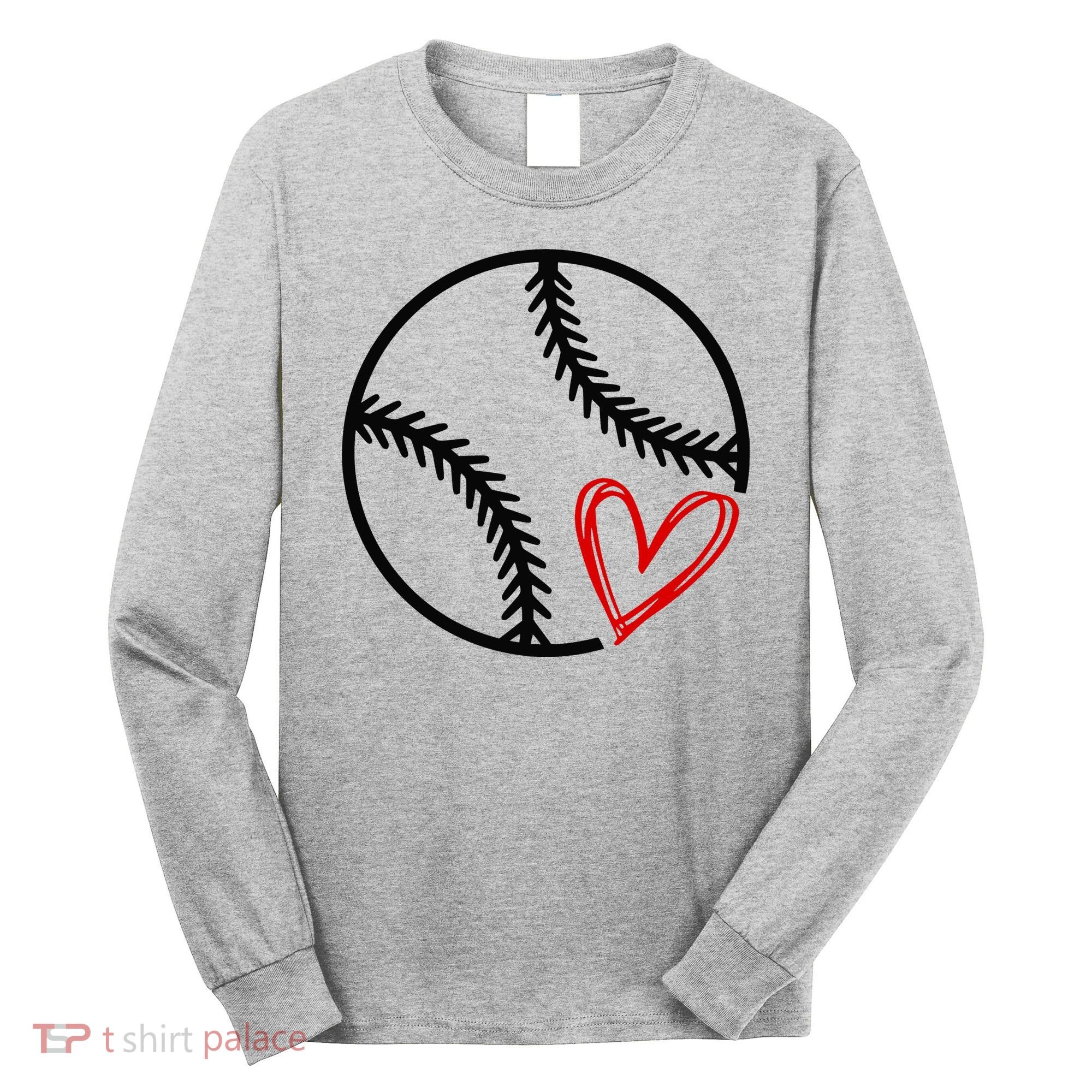 Baseball Lovers Heart Long Sleeve Shirt