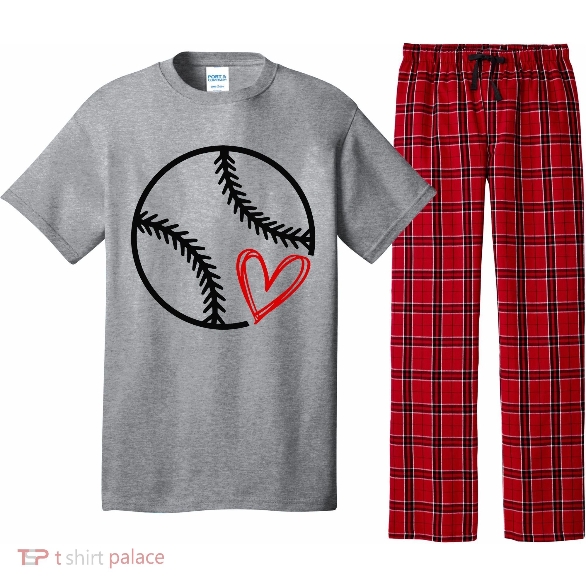 Baseball Lovers Heart Pajama Set