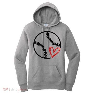 Baseball Lovers Heart Women's Hoodie