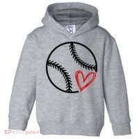 Baseball Lovers Heart Toddler Hoodie thumb 0