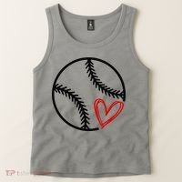 Baseball Lovers Heart Tank Top thumb 2
