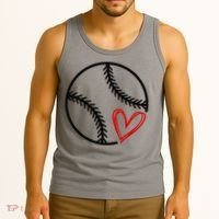 Baseball Lovers Heart Tank Top thumb 3