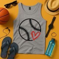 Baseball Lovers Heart Tank Top thumb 4
