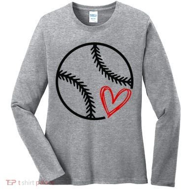 Baseball Lovers Heart Women's Long Sleeve Shirt