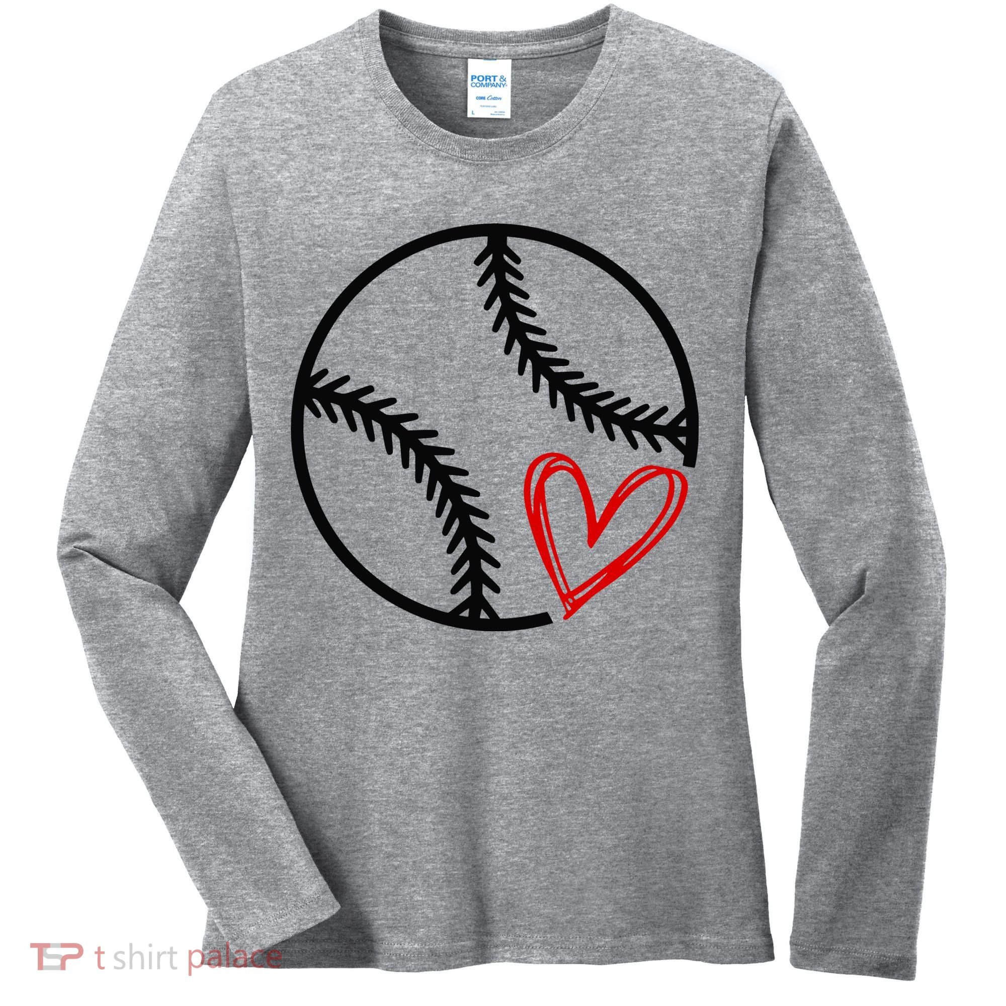 Baseball Lovers Heart Women's Long Sleeve Shirt