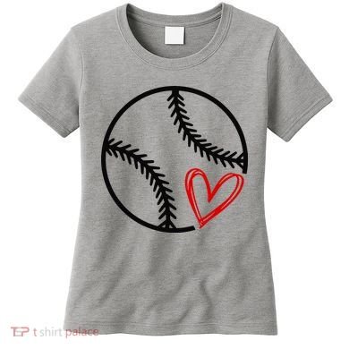 Baseball Lovers Heart Women's T-Shirt