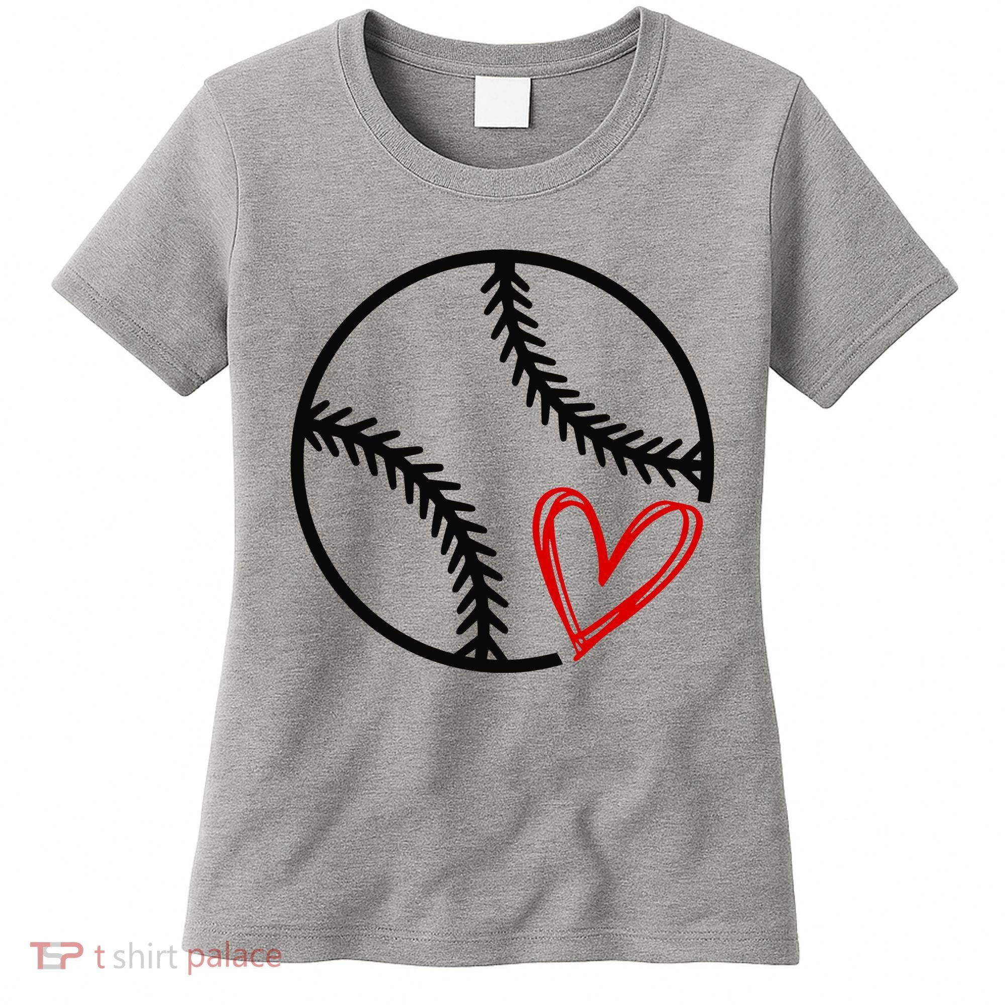 Baseball Lovers Heart Women's T-Shirt