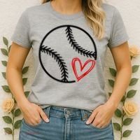 Baseball Lovers Heart Women's T-Shirt thumb 2