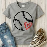 Baseball Lovers Heart Women's T-Shirt thumb 3