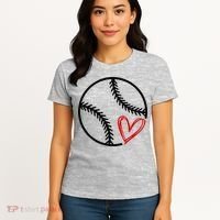 Baseball Lovers Heart Women's T-Shirt thumb 4