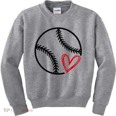 Baseball Lovers Heart Kids Sweatshirt