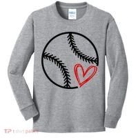 Baseball Lovers Heart Kids Long Sleeve Shirt thumb 0