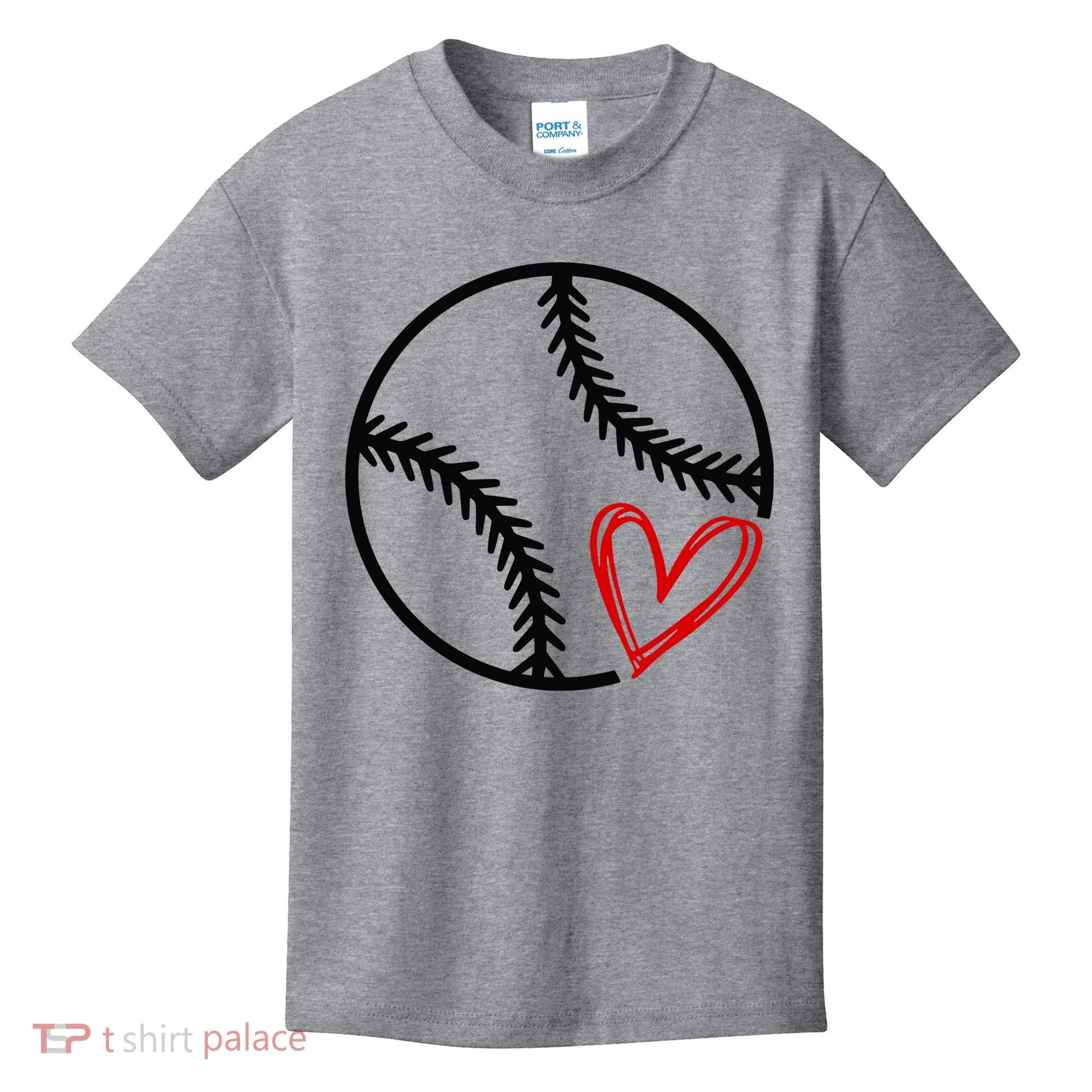 Baseball Lovers Heart Kids T-Shirt