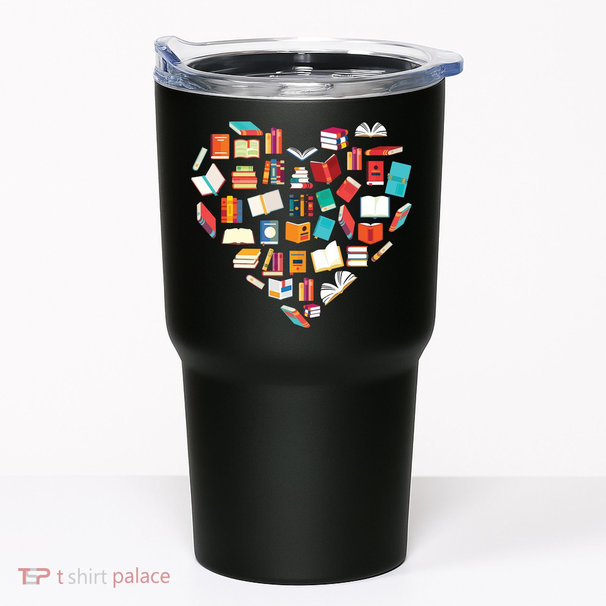 Book Lover Heart Shape Reading Club Librarian Bookworm Tumbler