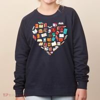Book Lover Heart Shape Reading Club Librarian Bookworm Women's Sweatshirt thumb 0