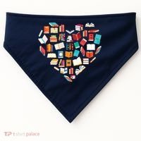 Book Lover Heart Shape Reading Club Librarian Bookworm USA-Made Doggie Bandana thumb 0