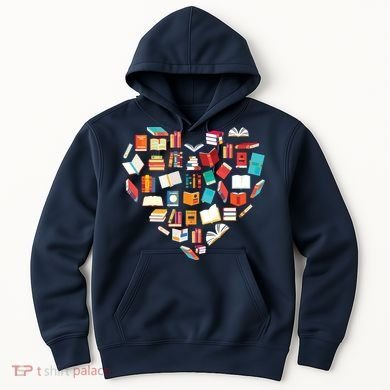 Book Lover Heart Shape Reading Club Librarian Bookworm Hoodie