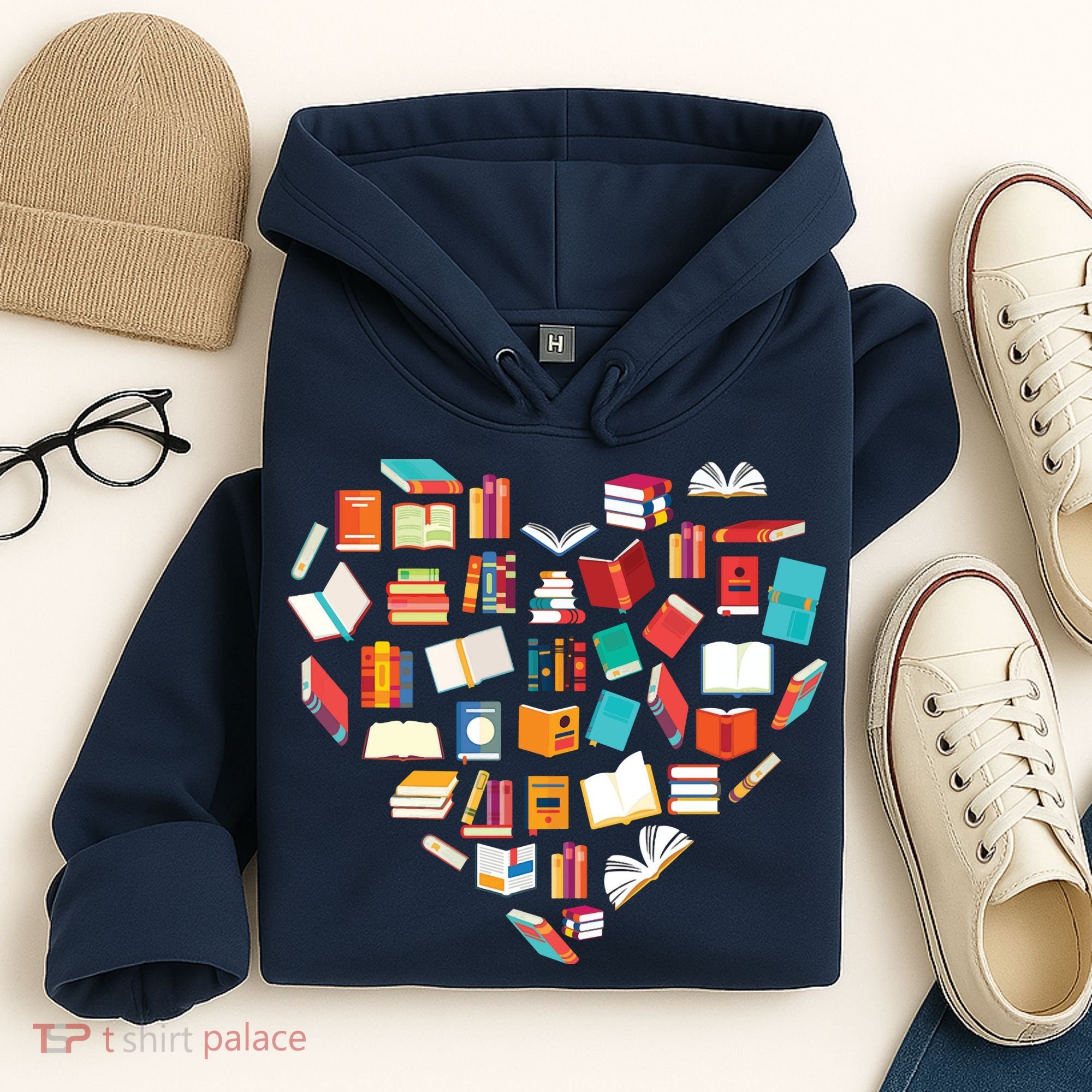 Book Lover Heart Shape Reading Club Librarian Bookworm Hoodie