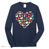 Book Lover Heart Shape Reading Club Librarian Bookworm Long Sleeve Shirt thumb 0