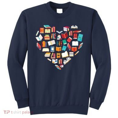 Book Lover Heart Shape Reading Club Librarian Bookworm Sweatshirt