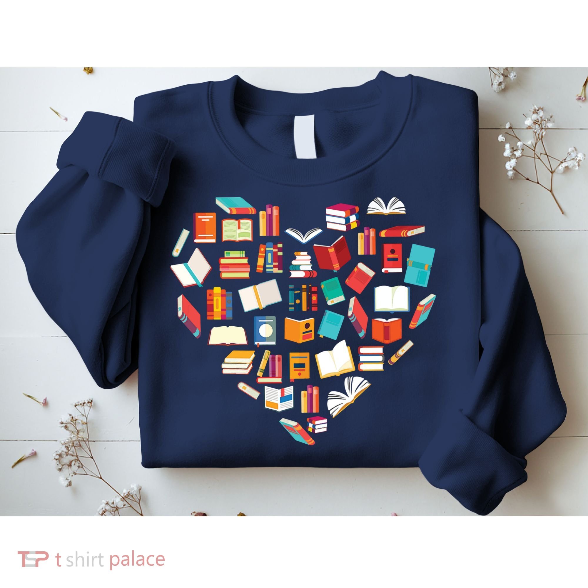 Book Lover Heart Shape Reading Club Librarian Bookworm Sweatshirt