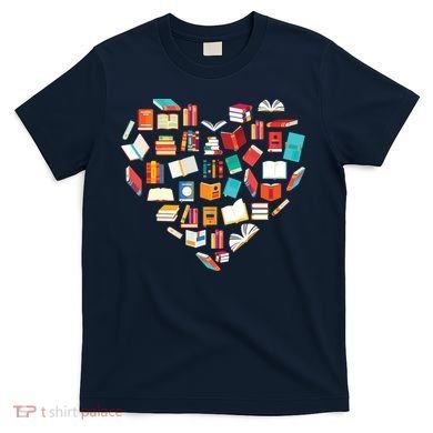 Book Lover Heart Shape Reading Club Librarian Bookworm T-Shirt