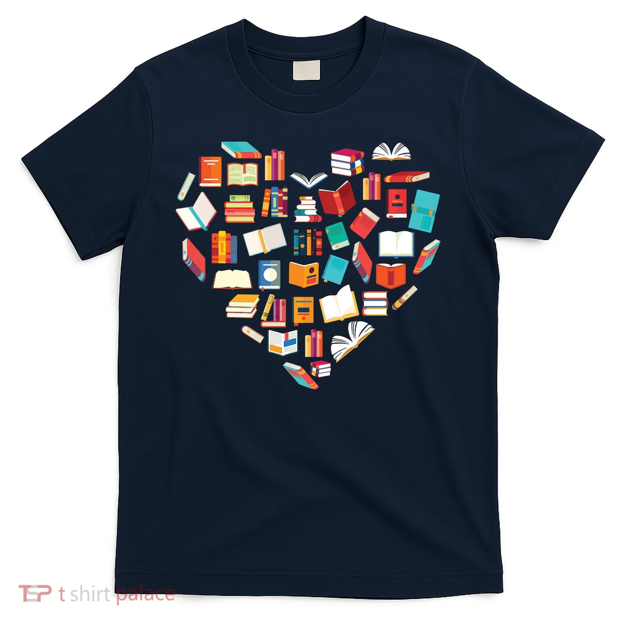 Book Lover Heart Shape Reading Club Librarian Bookworm T-Shirt
