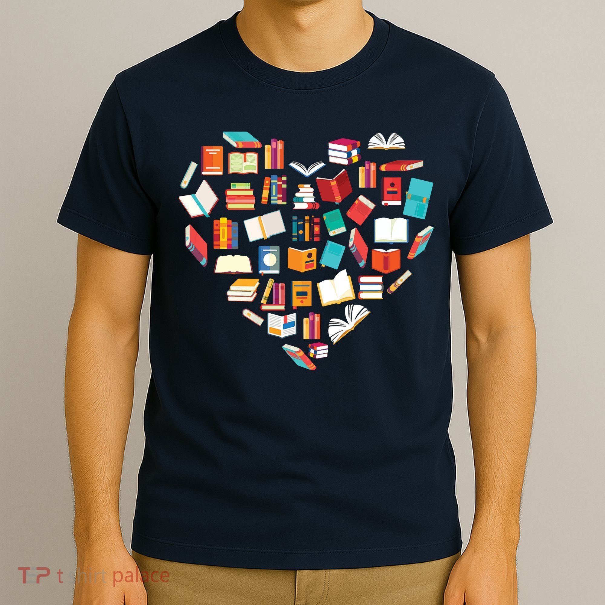 Book Lover Heart Shape Reading Club Librarian Bookworm T-Shirt