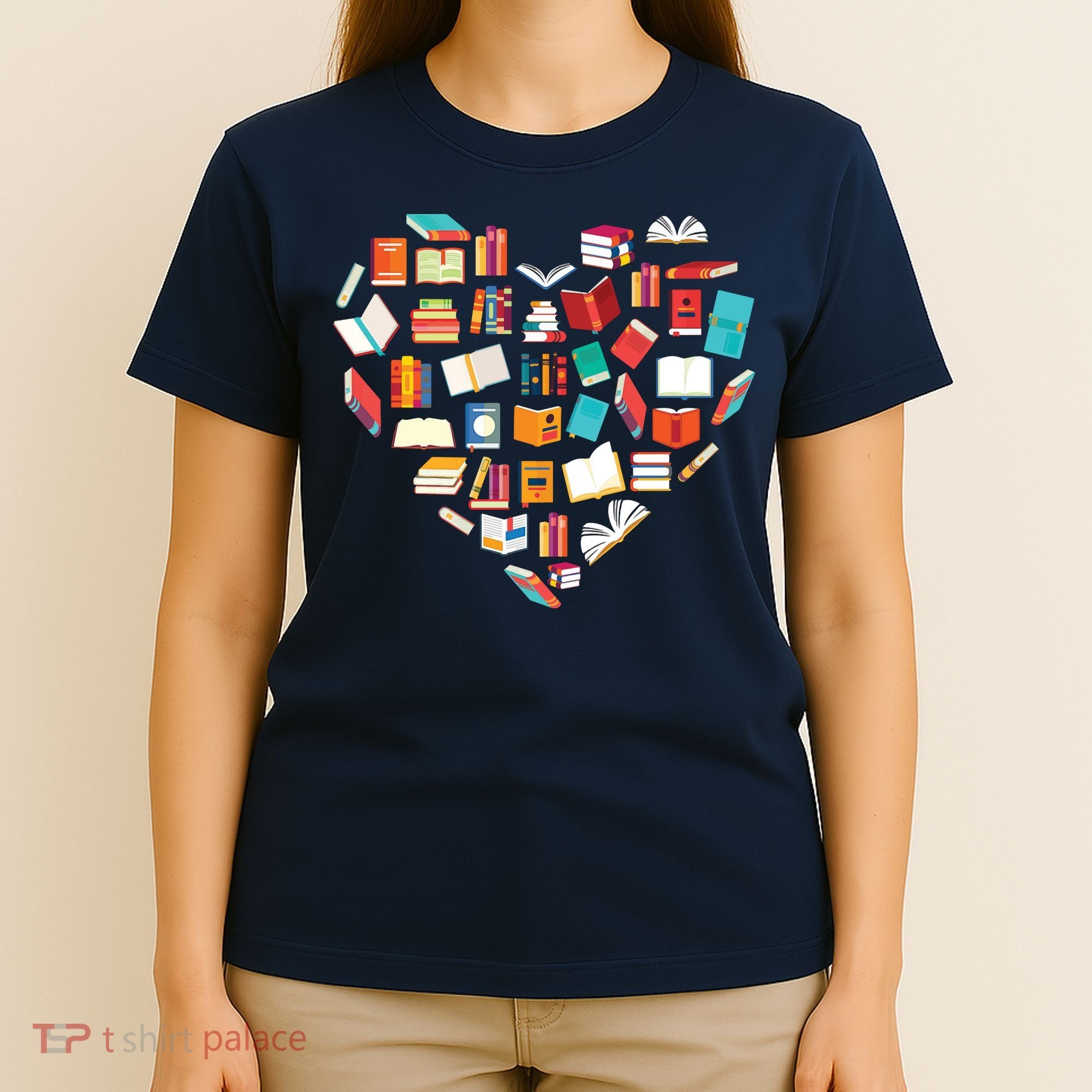 Book Lover Heart Shape Reading Club Librarian Bookworm T-Shirt