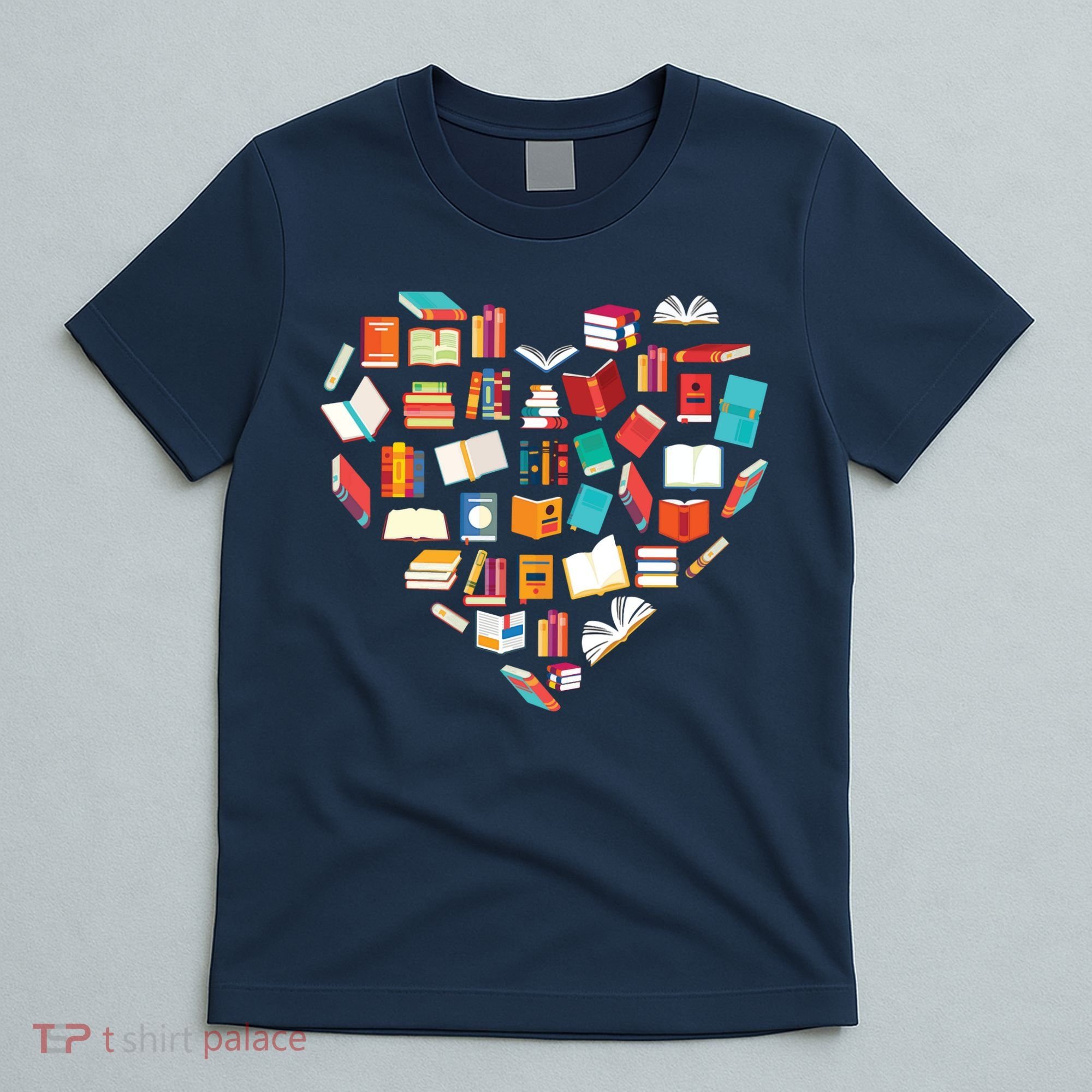 Book Lover Heart Shape Reading Club Librarian Bookworm T-Shirt