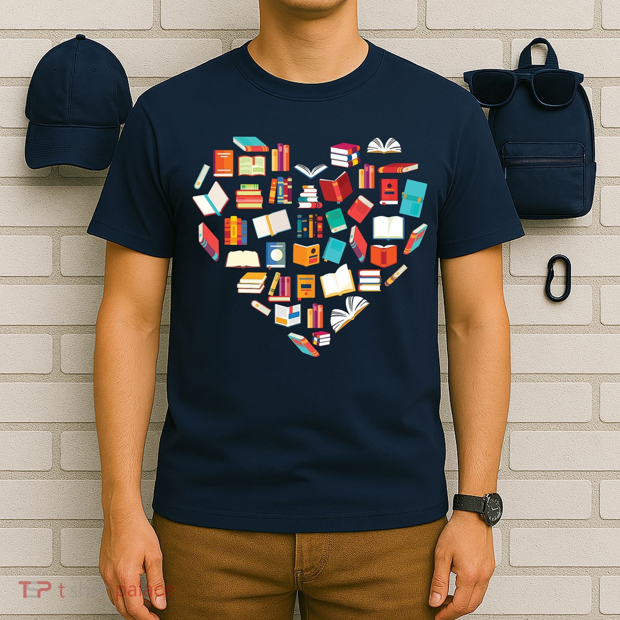 Book Lover Heart Shape Reading Club Librarian Bookworm T-Shirt