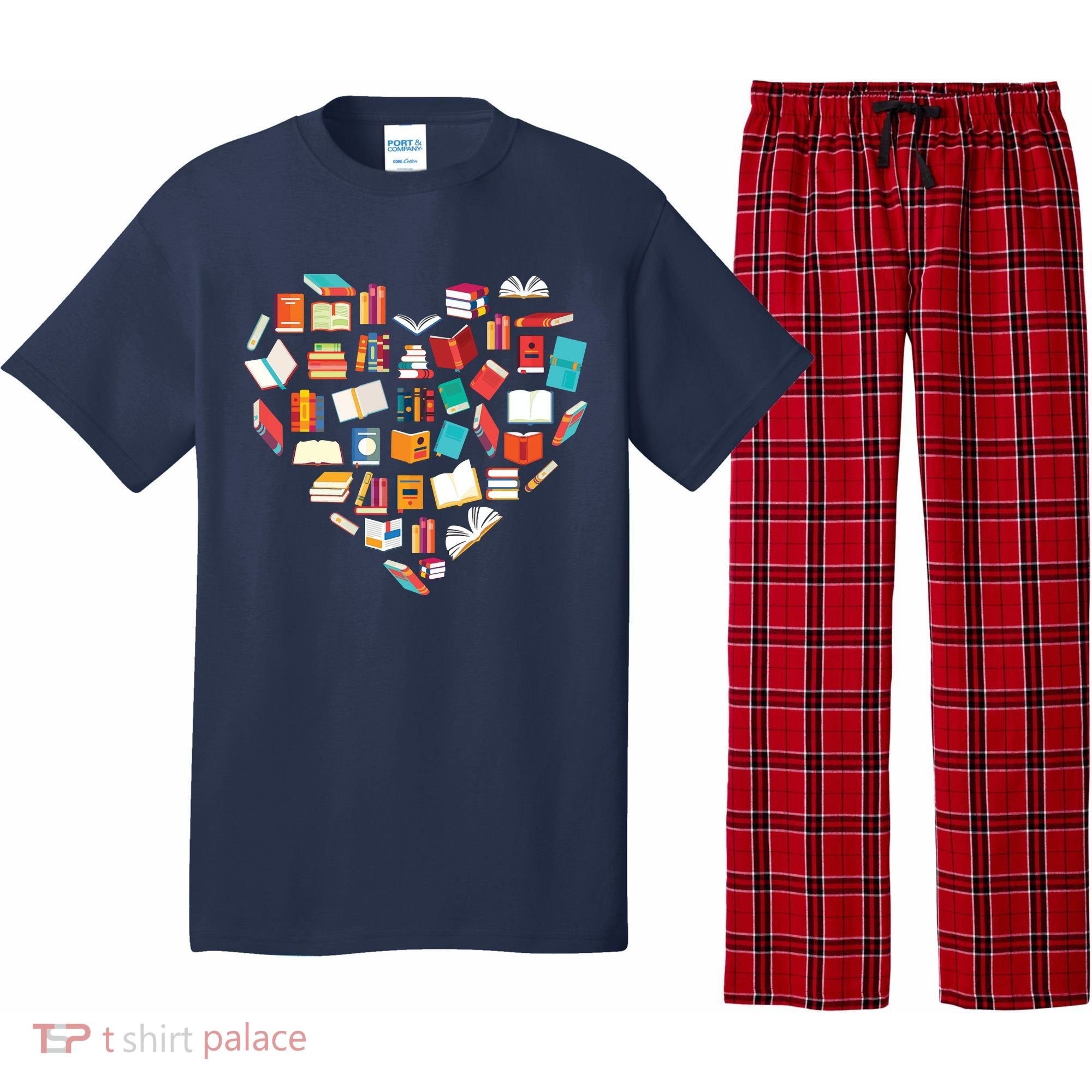 Book Lover Heart Shape Reading Club Librarian Bookworm Pajama Set