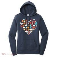 Book Lover Heart Shape Reading Club Librarian Bookworm Women's Hoodie thumb 0