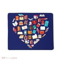 Book Lover Heart Shape Reading Club Librarian Bookworm Mousepad thumb 0