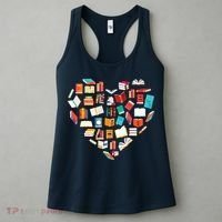 Book Lover Heart Shape Reading Club Librarian Bookworm Women's Tank Top thumb 3