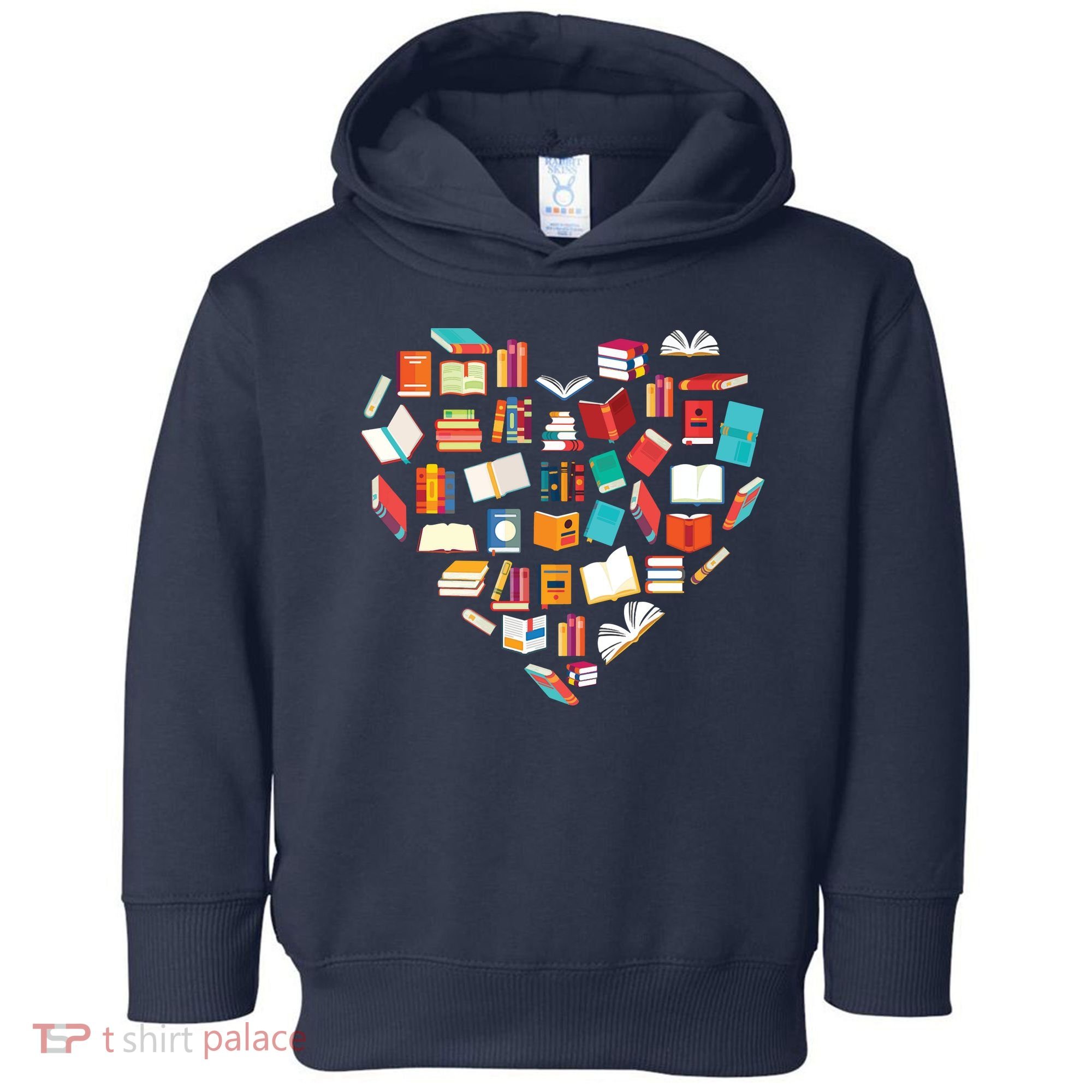 Book Lover Heart Shape Reading Club Librarian Bookworm Toddler Hoodie