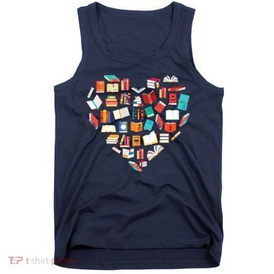 Book Lover Heart Shape Reading Club Librarian Bookworm Tank Top